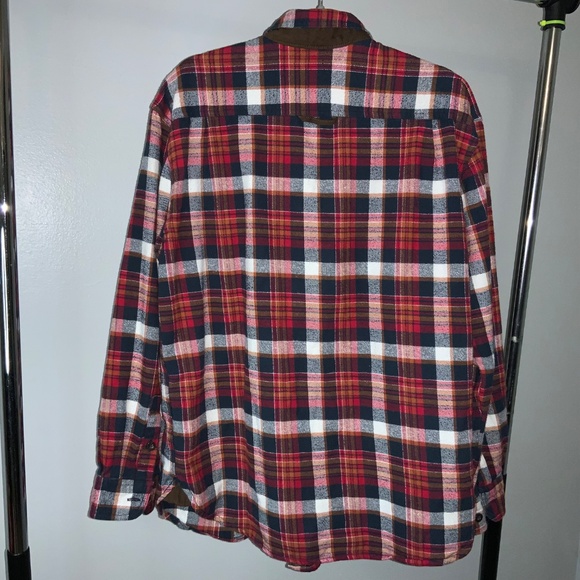 RAINFOREST Heavy Weight Red Plaid cotton Flannel shirt  Size L shacket - Picture 5 of 11